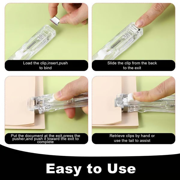 ✨Portable Binder Clip Stapler - Includes 50 reusable clips