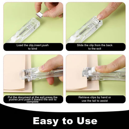 ✨Portable Binder Clip Stapler - Includes 50 reusable clips
