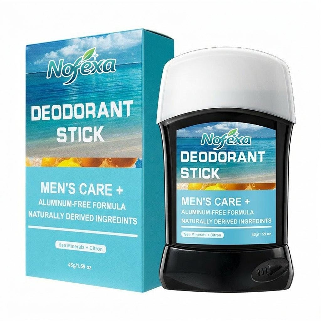 Nofexa Deodorant Stick - Sea Minerals and Citron variant with ocean beach packaging