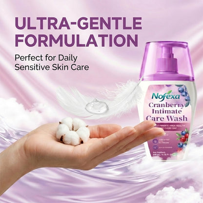 Nofexa Intimate Care Wash - Detailed view of ingredients including Cranberry and Vitamin E