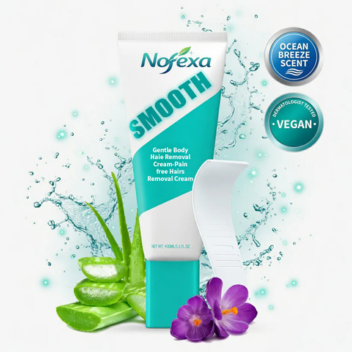 Nofexa Hair Removal Cream for Sensitive Skin — Painless Depilatory with Aloe & Hyaluronic Acid, For Men & Women