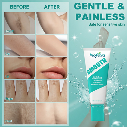 Nofexa Hair Removal Cream - Step-by-step application guide for smooth legs and arms